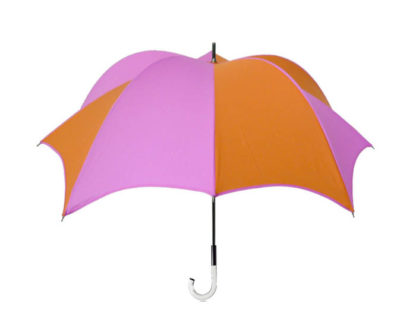 DiCesare Pumpkin Umbrella Pink & Orange Clear Handle