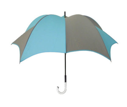 DiCesare Pumpkin Umbrella Turquoise & Grey Clear Handle