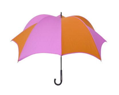 DiCesare Pumpkinbrella Pink & Orange Umbrella - Wood Handle