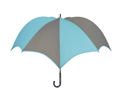 DiCesare Pumpkinbrella Turquoise & Grey Umbrella - Wood Handle