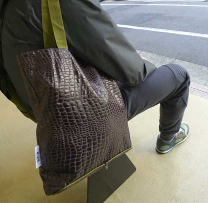 Brown Crocodile Tote Bag