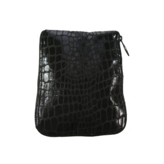 DiCesare Black Crocodile Folding Tote Bag