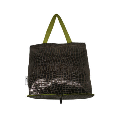 DiCesare Brown Crocodile Folding Tote Bag