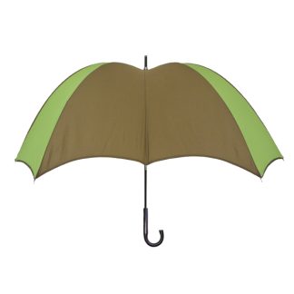 DiCesare Cross Umbrella Green & Brown - Wood Handle