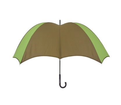 DiCesare Cross Umbrella Green & Brown - Wood Handle