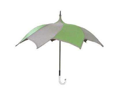 DiCesare Spiral Green & Brown Umbrella Clear Logo Handle