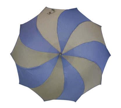 DiCesare Spiral Umbrella Navy & Brown