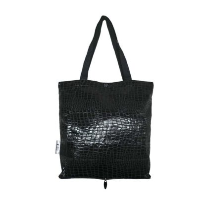 DiCesare Crocodile Black Folding Tote Bag