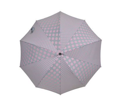 DiCesare Pumpkin umbrella Walker Double Dots Pink on Grey