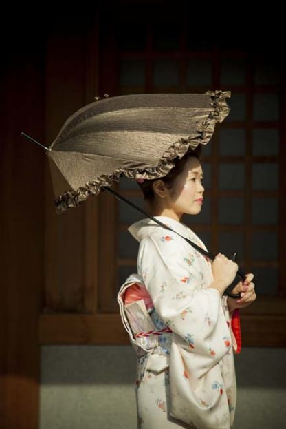 Woman in Kimono with Parashell Parasol