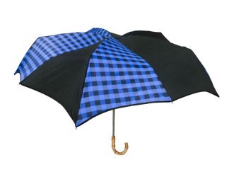 DiCesare Pumpkinbrella SuperMini Blue Gingham Bamboo Handle