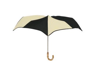 DiCesare Pumpkinbrella SuperMini Chrome 2tone Black & White Bamboo Handle