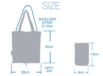 DiCesare Designs Tall Floral Folding Tote Bag Size
