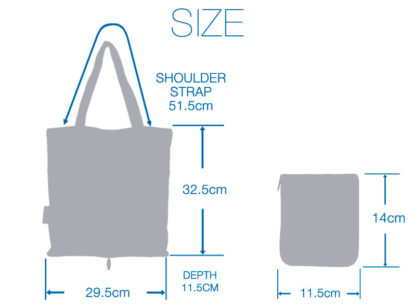 DiCesare Designs Tall Folding Tote Bag Size