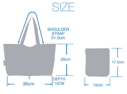 DiCesare Designs Wide Folding Tote Bag Size