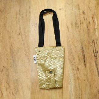 DiCesare Quilting Jacquard Umbrella Bag Gold