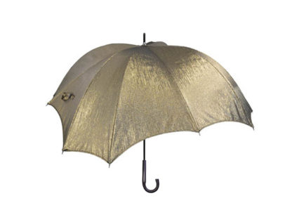 DiCesare Cross Gold Jacquard Umbrella Wood Handle