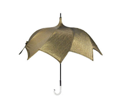 DiCesare Spiral Gold Jacquard umbrella Clear Logo Handle
