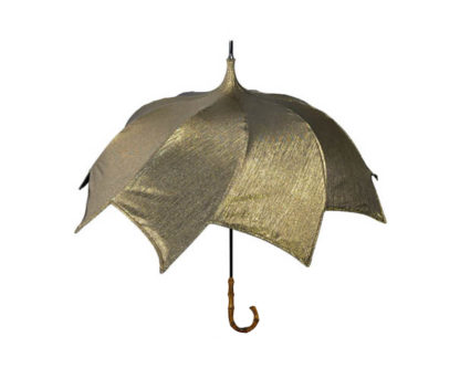 DiCesare Spiral Gold Jacquard Umbrella Bamboo Handle