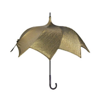 DiCesare Spiral Gold Jacquard Umbrella Wood Handle