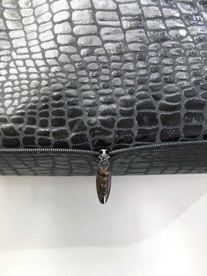DiCesare Crocodile Wide Folding Tote Bag Black