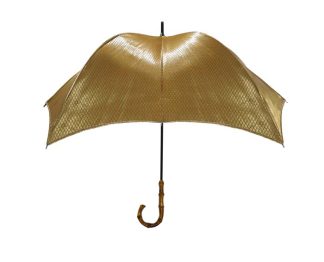 Pumpkin umbrella Quilting Gold Bamboo Handle