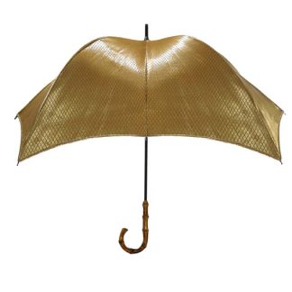 Pumpkin umbrella Quilting Gold Bamboo Handle