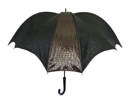 DiCesare Cross Crocodile Umbrella Black & Brown