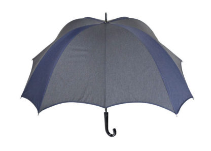 DiCesare Cross Navy & Grey Savile umbrella Black Logo Handle