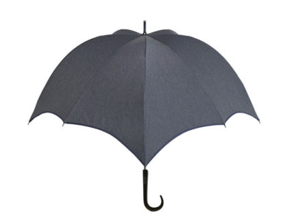 DiCesare Pumpkin umbrella 1tone Grey Savile Black Logo Handle