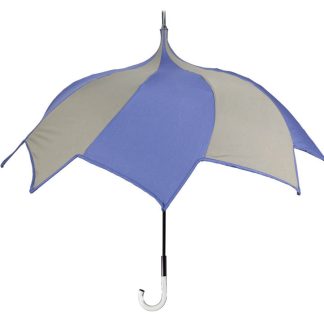 DiCesare Spiral Umbrella Navy & Brown Clear Handle