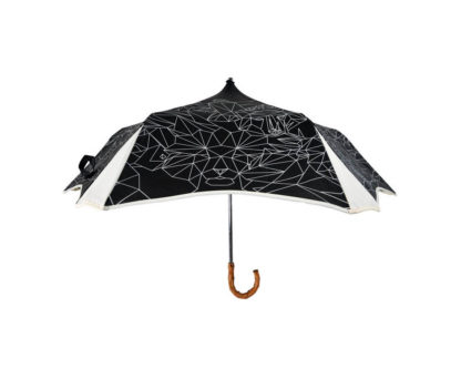 DiCesare Margarita Compact Umbrella Parasol Polygon Animals Black