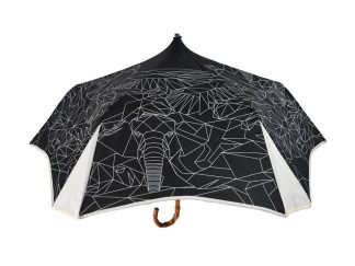 DiCesare Margarita Compact Umbrella Parasol Polygon Animals Black