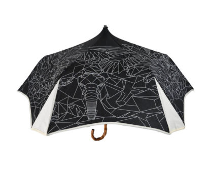 DiCesare Margarita Compact Umbrella Parasol Polygon Animals Black